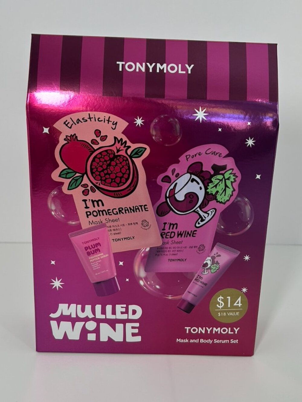 TONYMOLY Mulled Wine Mask & Body Serum Set 🍷✨ NWT K-Beauty Gift Set